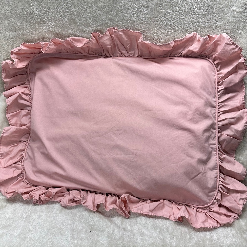 Single WESTPOINT STEVENS Pillowcase Sham Standard Dusty Rose Pink Ruffle 26x20